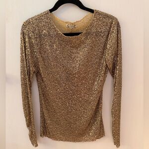 Free People Shimmering Gold Sequin long sleeve
